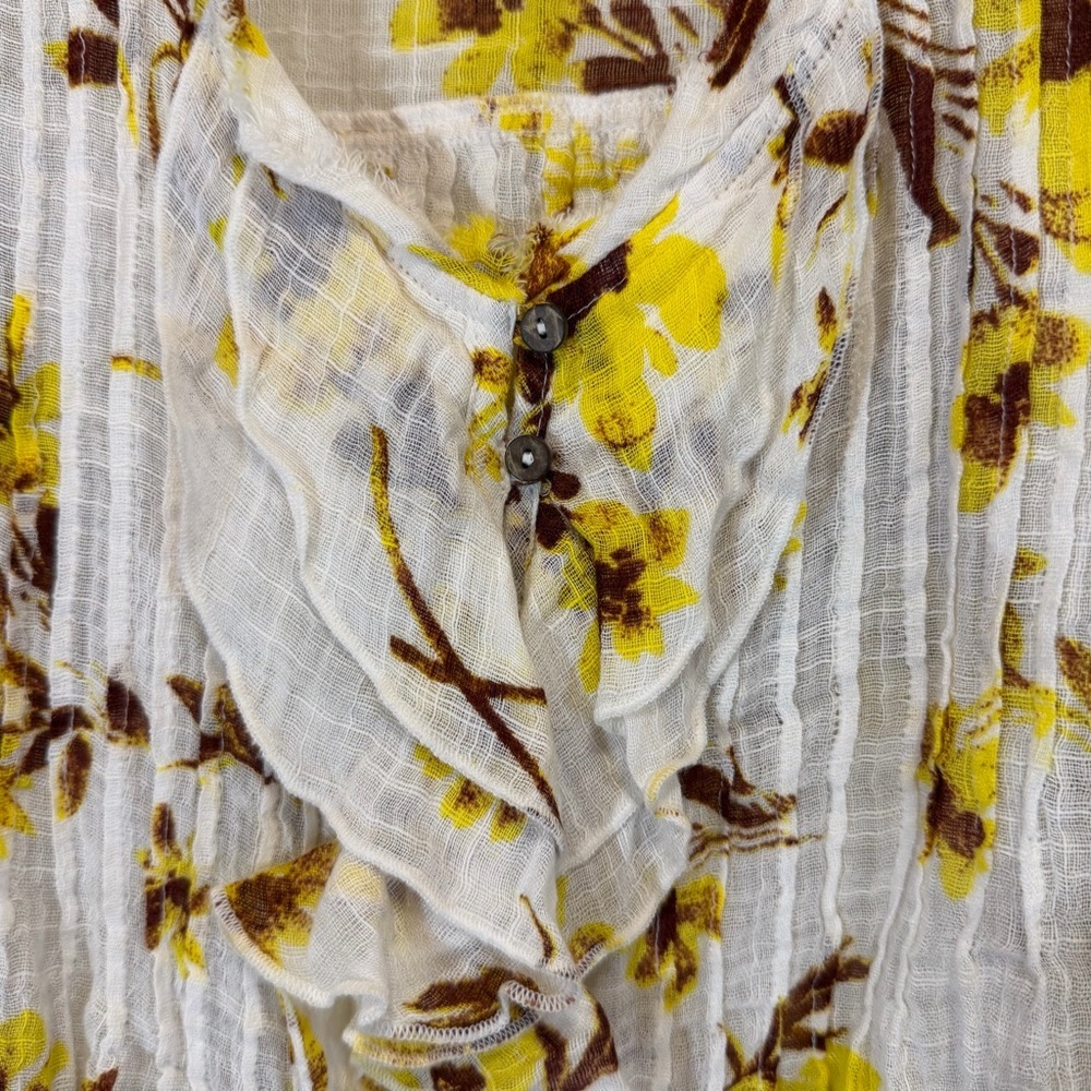 NWT Free People Naya Ruffled Drawstring-Hem Boho Top - Picture 4 of 13